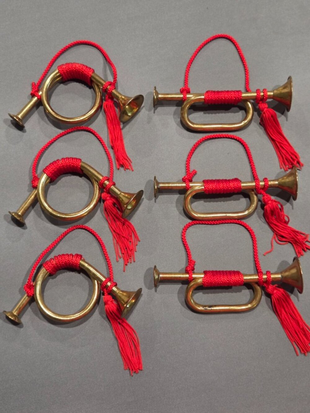 Vintage Brass Horns Tree Ornaments